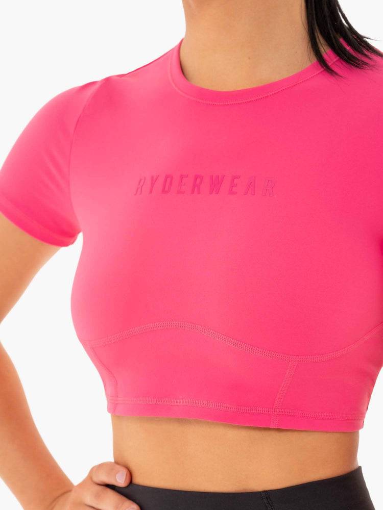 Pink Ryderwear Women T Shirts Sola Fitted Women's T Shirts | AU2697DN