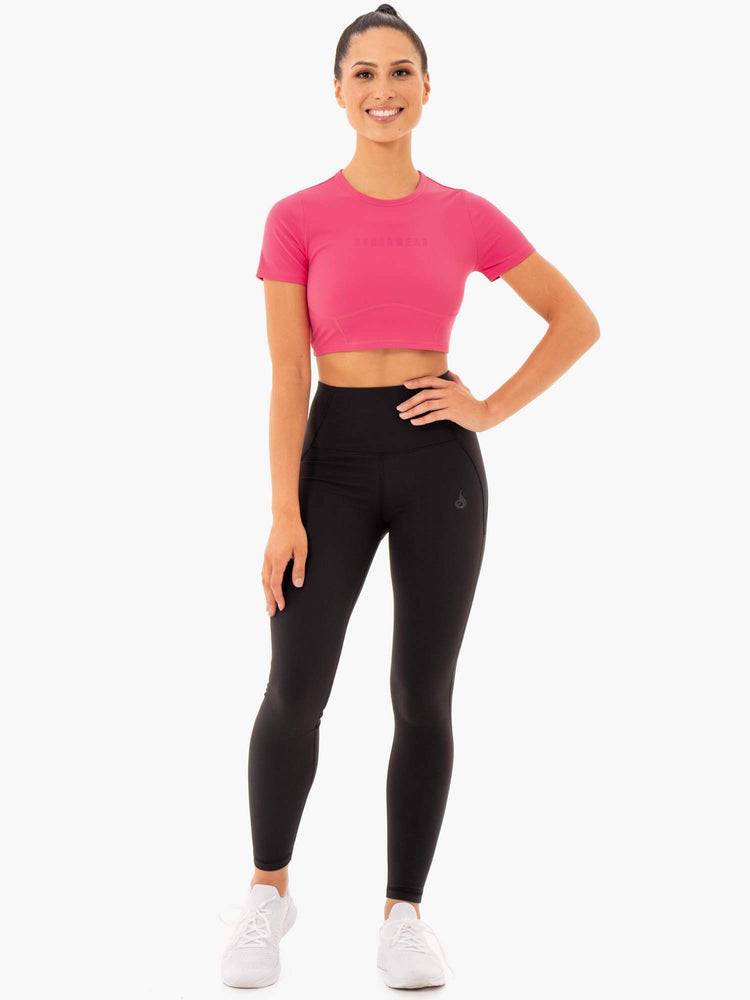 Pink Ryderwear Women T Shirts Sola Fitted Women's T Shirts | AU2697DN