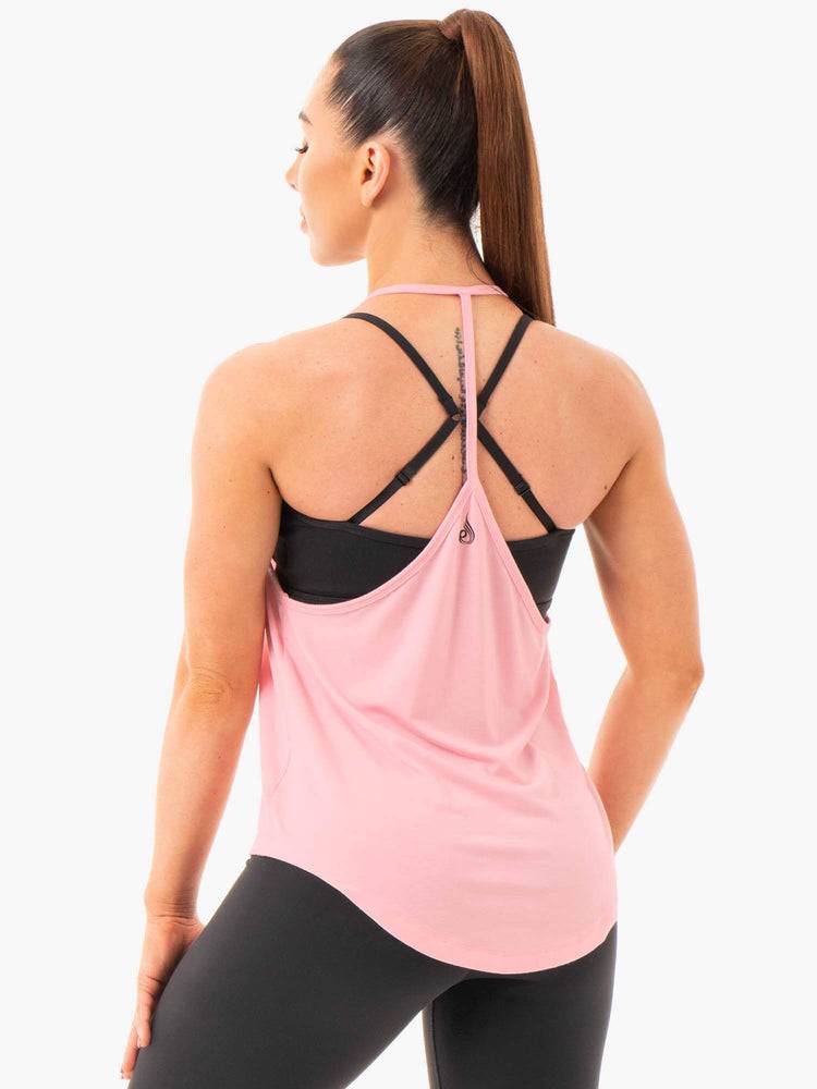 Pink Ryderwear Women Tanks Luxe T-Back Women's Tanks | AU2937RW