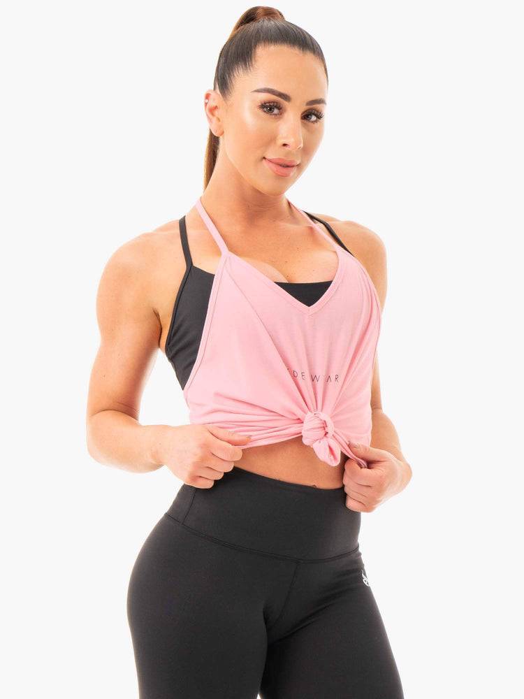 Pink Ryderwear Women Tanks Luxe T-Back Women's Tanks | AU2937RW