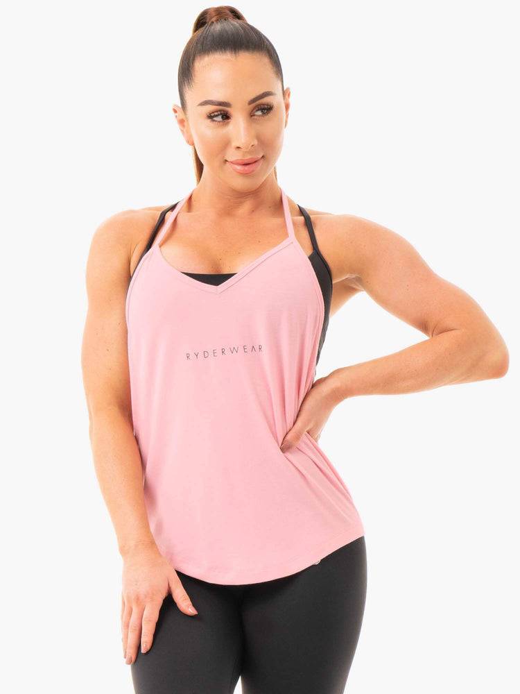 Pink Ryderwear Women Tanks Luxe T-Back Women\'s Tanks | AU2937RW