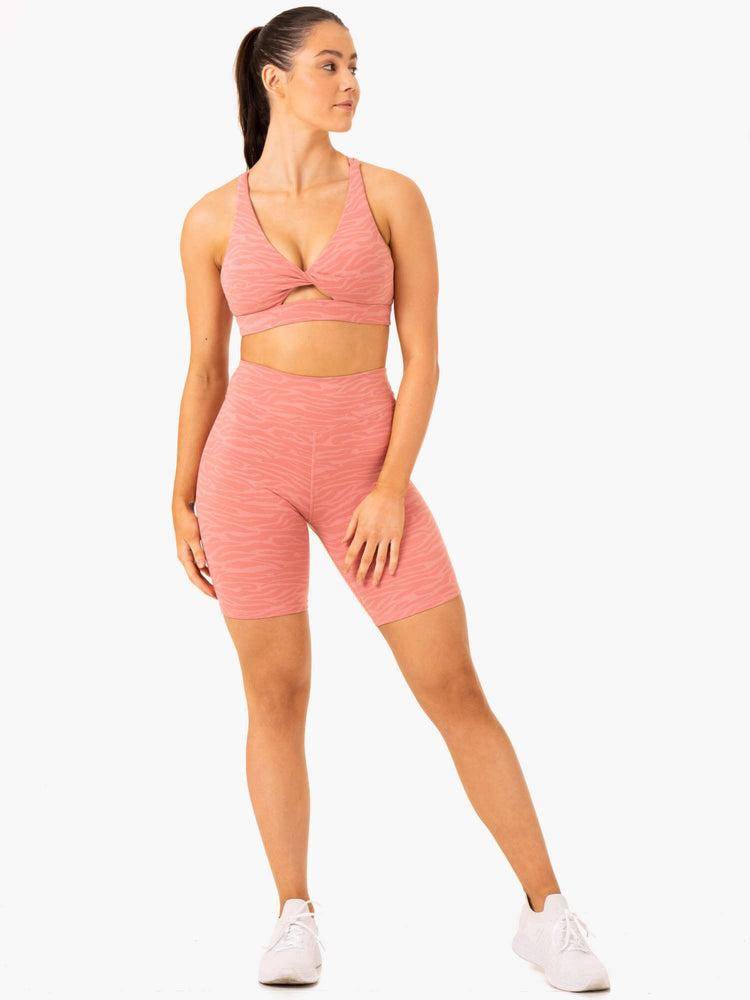 Pink Zebra Ryderwear Women Shorts Transform Mid Length Women's Shorts | AU2080EX