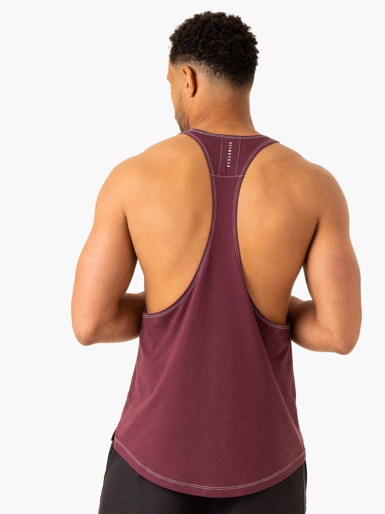 Plum Ryderwear Men Gym Stringers Vital Stringer T-Back Men's Gym Stringers | AU1543SO