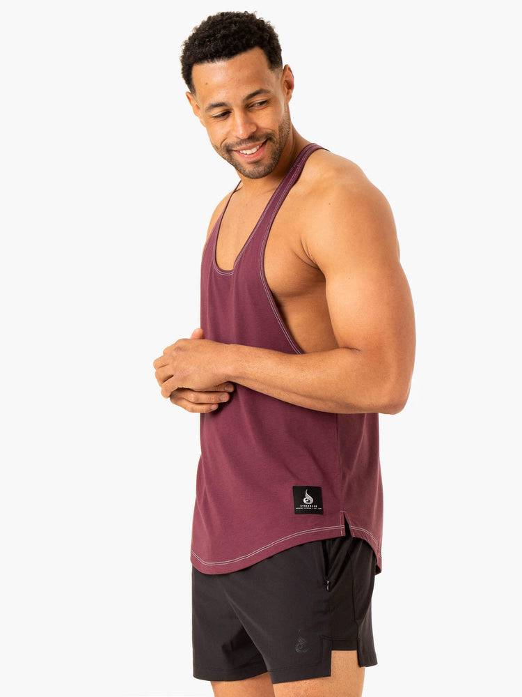 Plum Ryderwear Men Gym Stringers Vital Stringer T-Back Men's Gym Stringers | AU1543SO