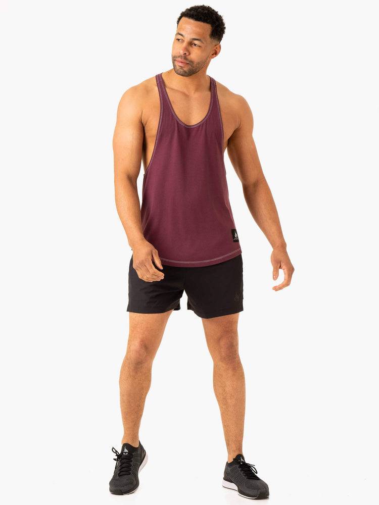 Plum Ryderwear Men Gym Stringers Vital Stringer T-Back Men's Gym Stringers | AU1543SO