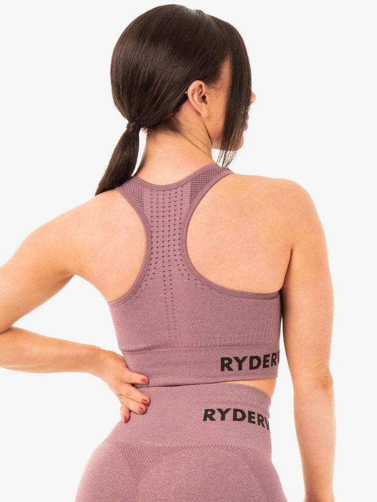 Purple Marl Ryderwear Women Sports Bra Seamless Staples Women's Sports Bra | AU2541LH