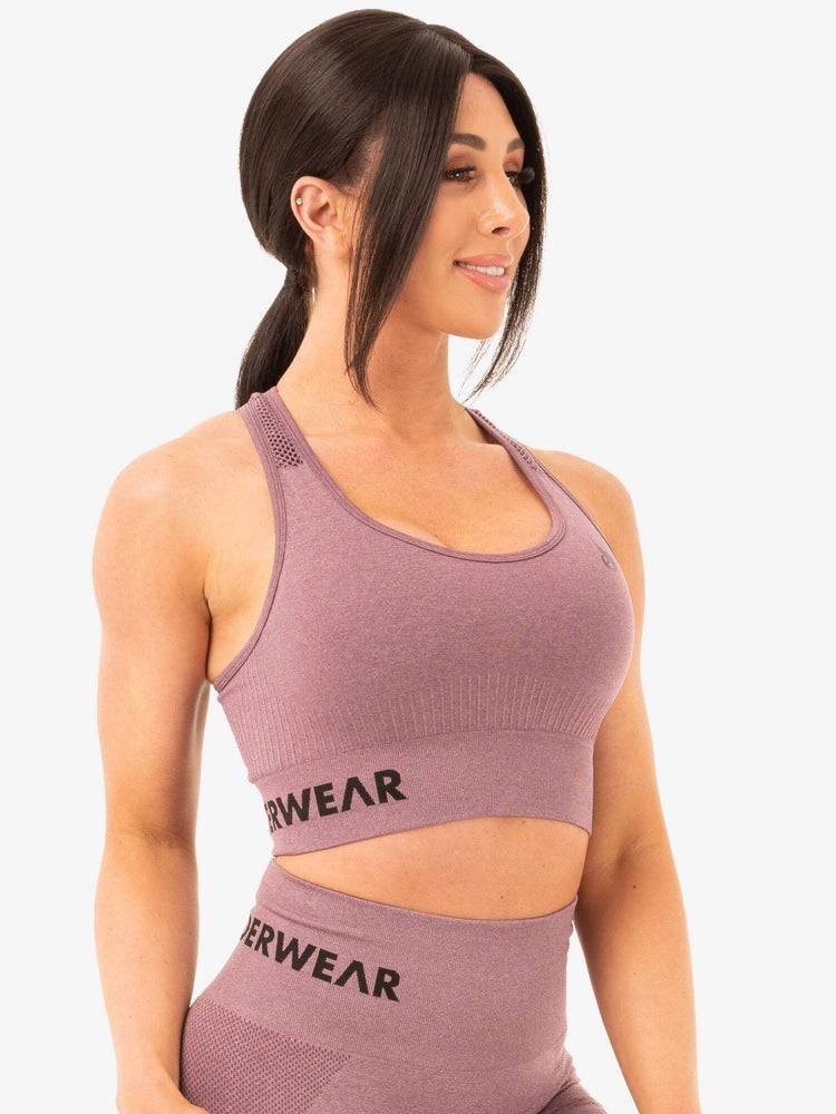 Purple Marl Ryderwear Women Sports Bra Seamless Staples Women's Sports Bra | AU2541LH