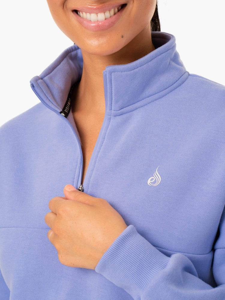 Purple Ryderwear Women Hoodie Base Half Zip Jumper Women's Hoodie | AU1652JJ