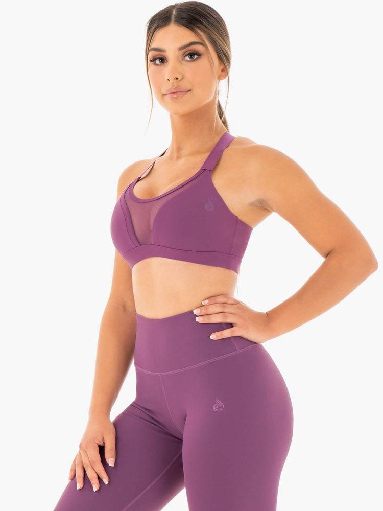 Purple Ryderwear Women Sports Bra Collide Mesh Contour Women's Sports Bra | AU2314SO