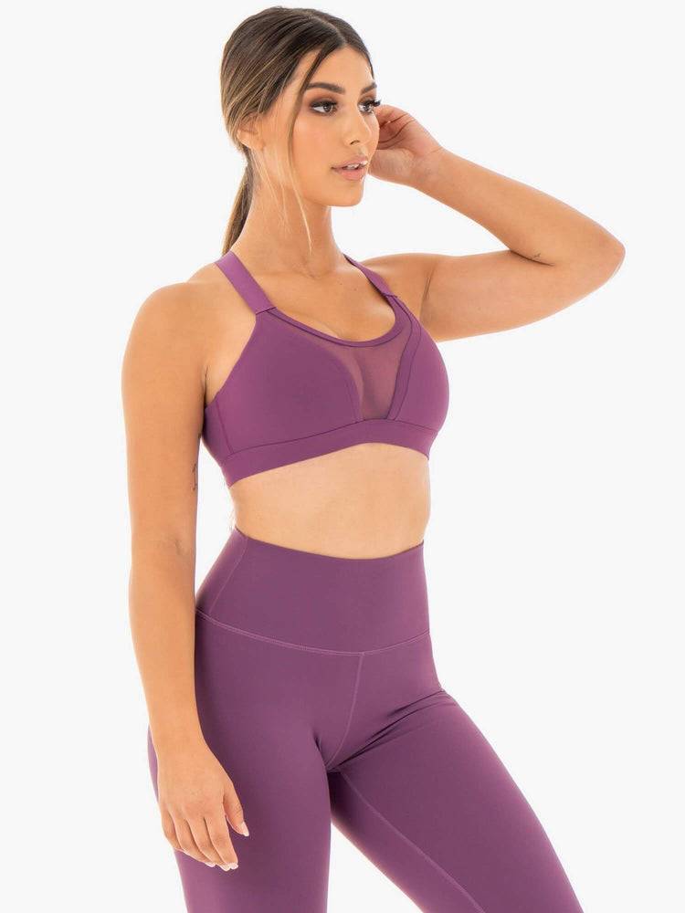 Purple Ryderwear Women Sports Bra Collide Mesh Contour Women's Sports Bra | AU2314SO