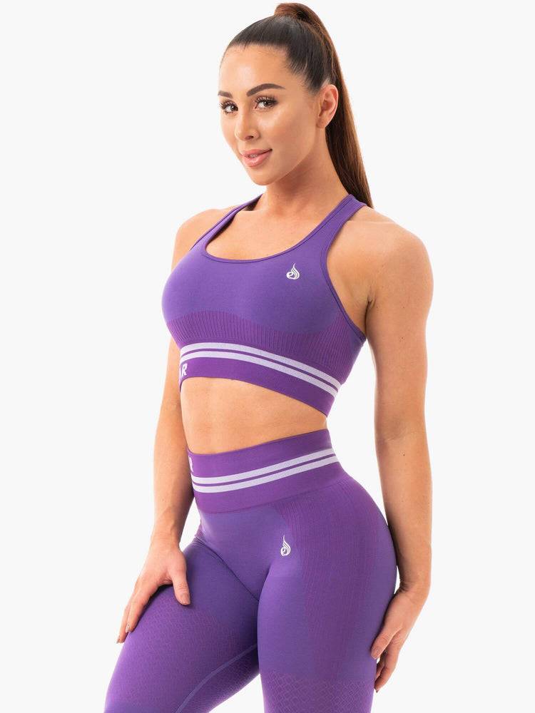 Purple Ryderwear Women Sports Bra Freestyle Seamless Longline Women's Sports Bra | AU2516KI