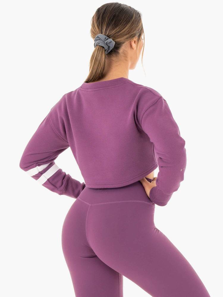 Purple Ryderwear Women Sweaters Motion Cropped Women's Sweaters | AU2622HK