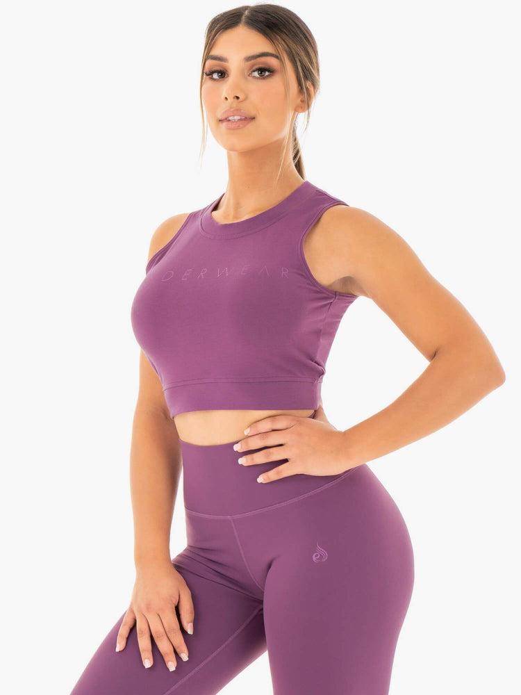 Purple Ryderwear Women Tanks Motion Crop Top Women's Tanks | AU2957PQ