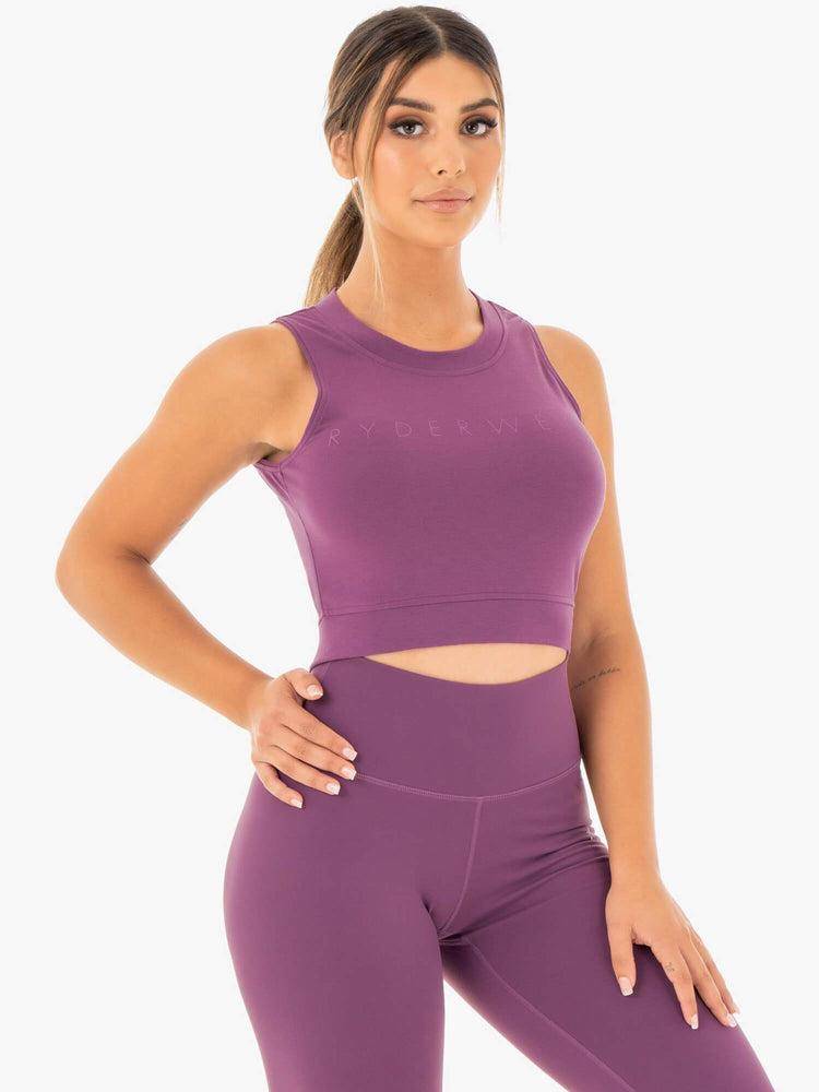 Purple Ryderwear Women Tanks Motion Crop Top Women's Tanks | AU2957PQ