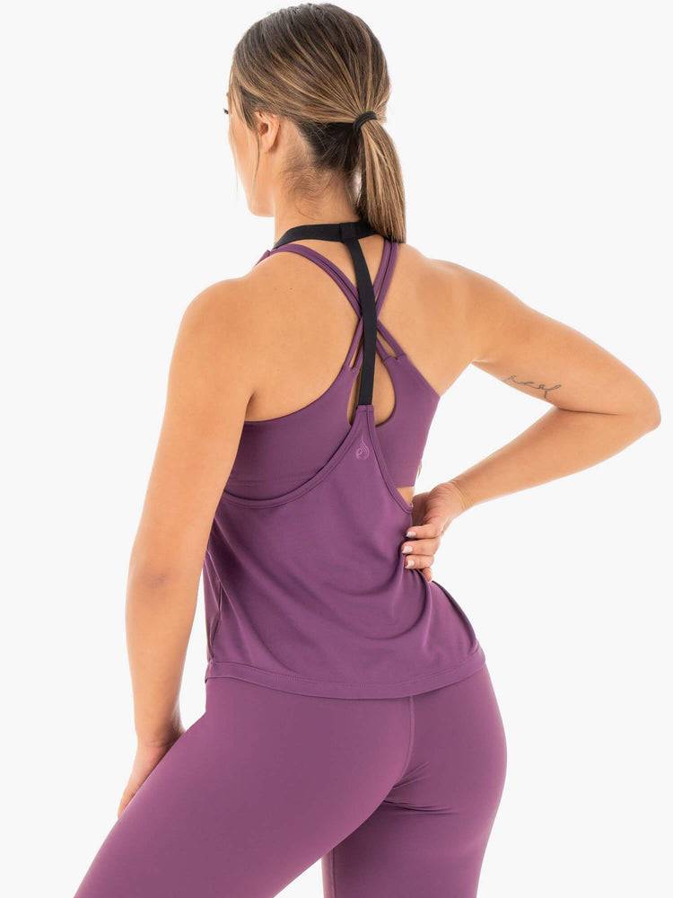 Purple Ryderwear Women Tanks Motion Slinky T-Back Women's Tanks | AU2988YU