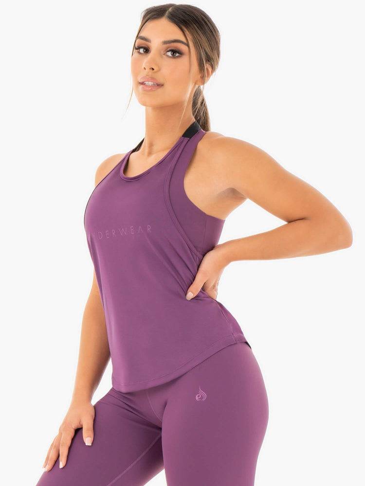 Purple Ryderwear Women Tanks Motion Slinky T-Back Women's Tanks | AU2988YU