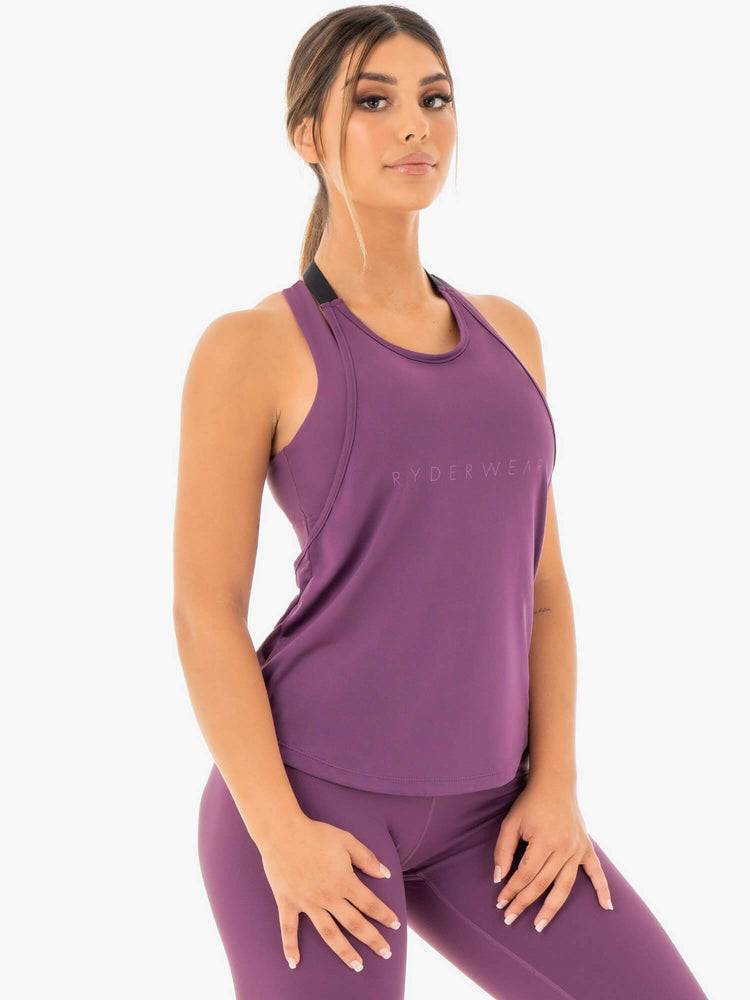 Purple Ryderwear Women Tanks Motion Slinky T-Back Women's Tanks | AU2988YU