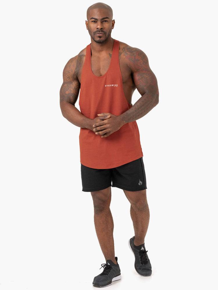 Red Clay Ryderwear Men Gym Stringers Pursuit Stringer T-Back Men's Gym Stringers | AU1538UT