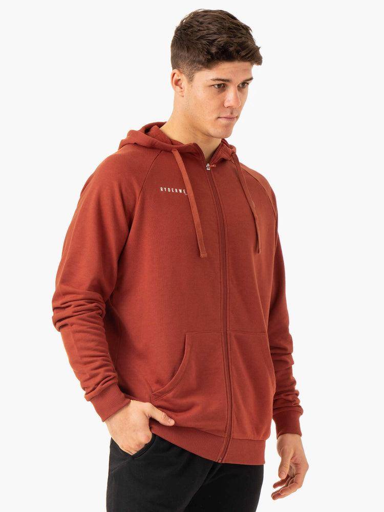 Red Clay Ryderwear Men Hoodie Pursuit Zip Up Men's Hoodie | AU1470JJ