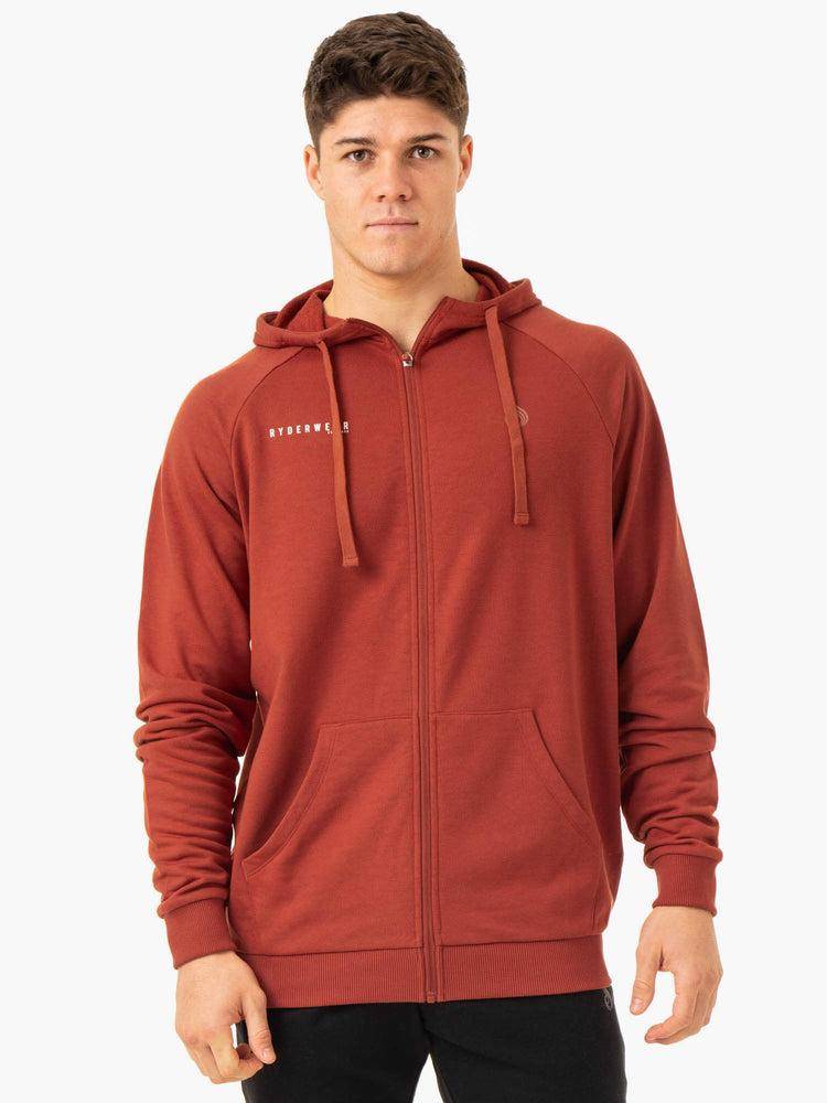 Red Clay Ryderwear Men Hoodie Pursuit Zip Up Men\'s Hoodie | AU1470JJ