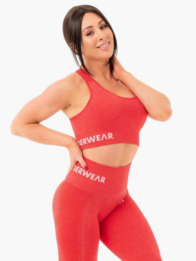 Red Marl Ryderwear Women Sports Bra Seamless Staples Women\'s Sports Bra | AU2520FM