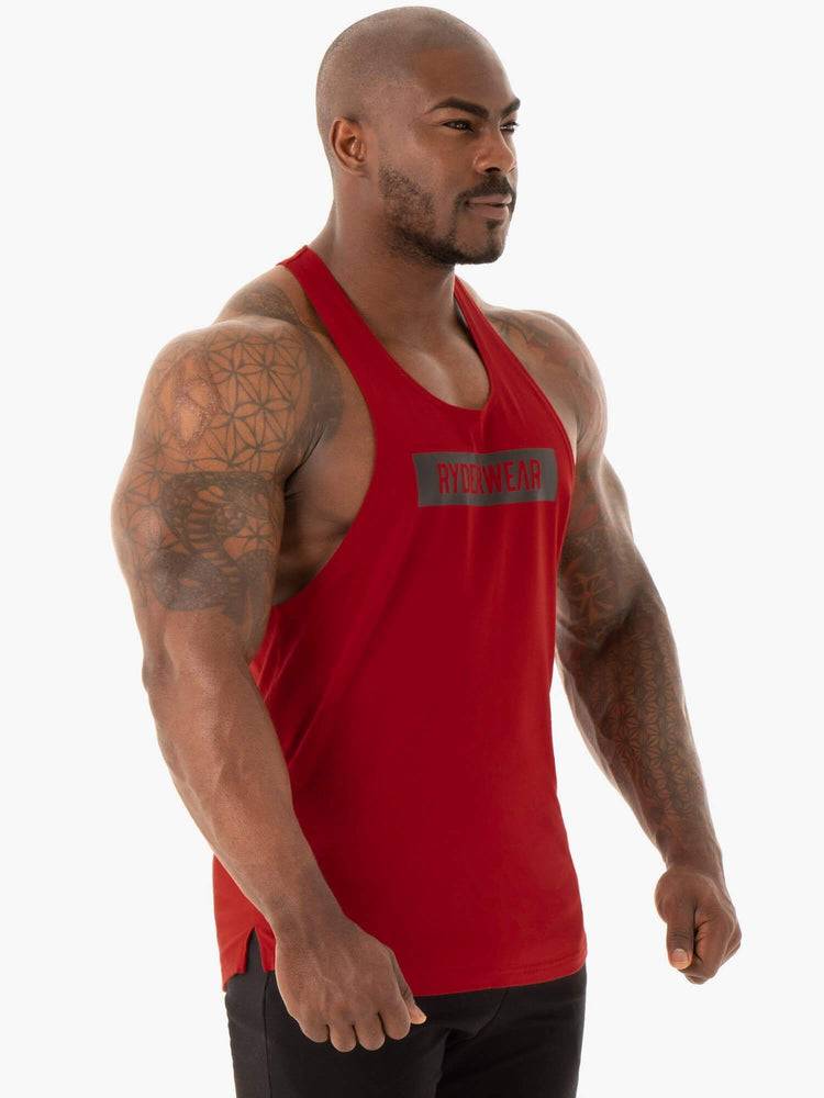 Red Ryderwear Men Gym Stringers Base Stringer T-Back Men's Gym Stringers | AU1503BC