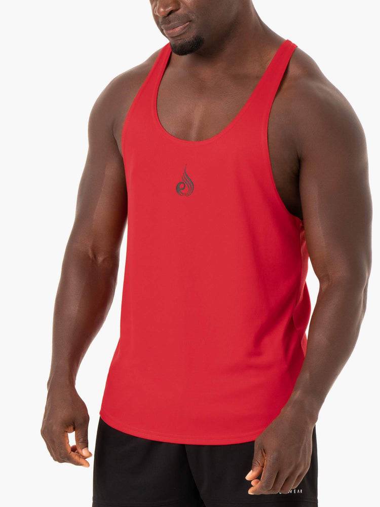 Red Ryderwear Men Gym Stringers Define Mesh T-Back Men's Gym Stringers | AU1512UT