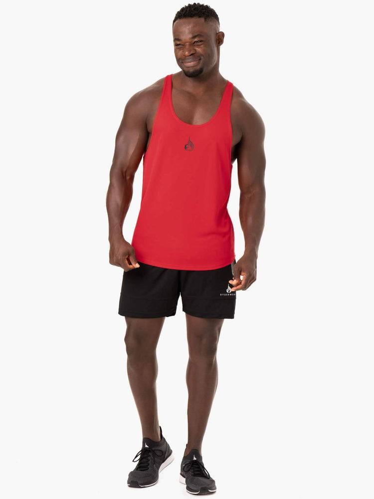 Red Ryderwear Men Gym Stringers Define Mesh T-Back Men's Gym Stringers | AU1512UT