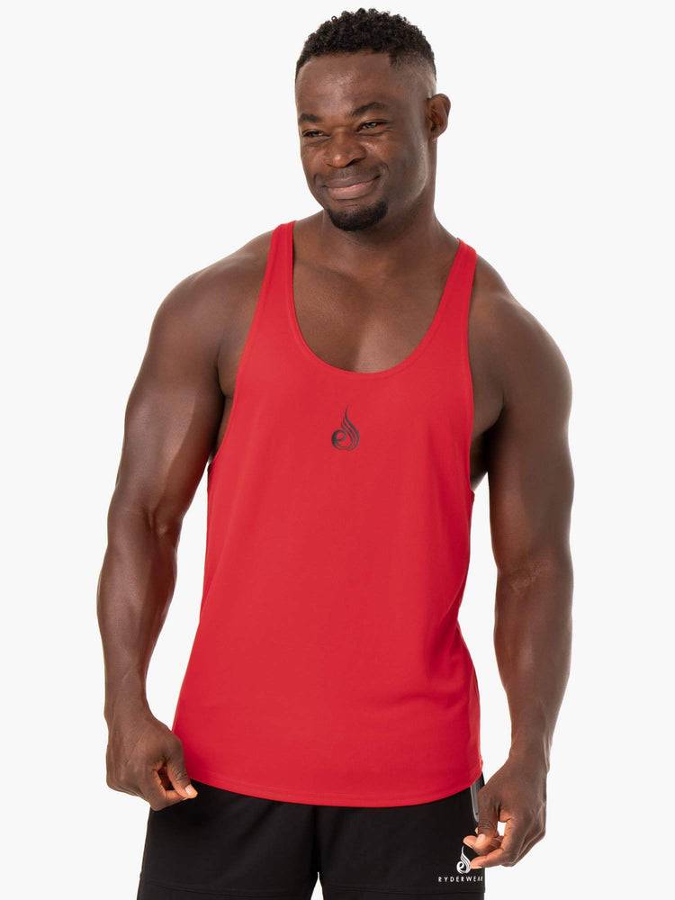 Red Ryderwear Men Gym Stringers Define Mesh T-Back Men\'s Gym Stringers | AU1512UT