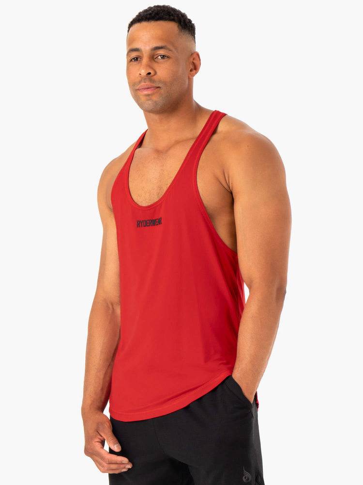 Red Ryderwear Men Gym Stringers Optimal Mesh T-Back Men's Gym Stringers | AU1532QZ