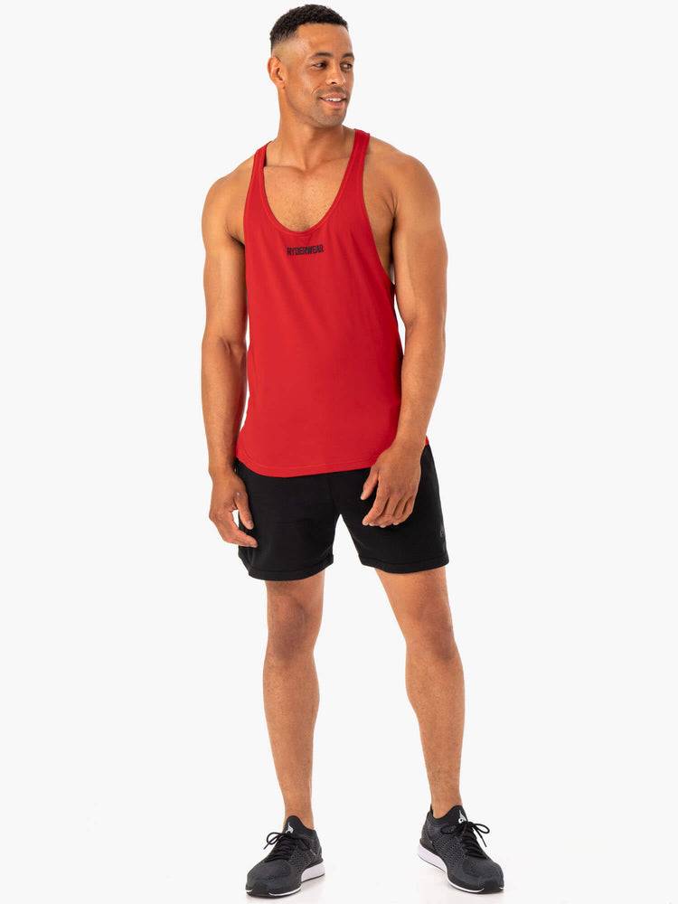 Red Ryderwear Men Gym Stringers Optimal Mesh T-Back Men's Gym Stringers | AU1532QZ