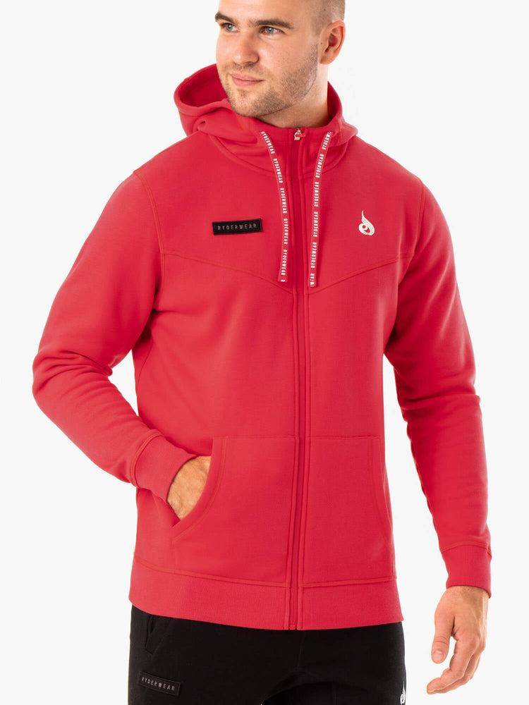 Red Ryderwear Men Jackets Recharge Zip Up Hoodie Men's Jackets | AU1448XF