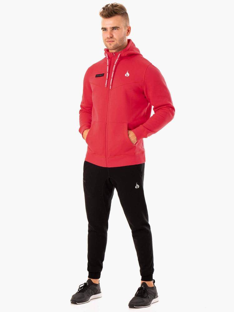 Red Ryderwear Men Jackets Recharge Zip Up Hoodie Men's Jackets | AU1448XF