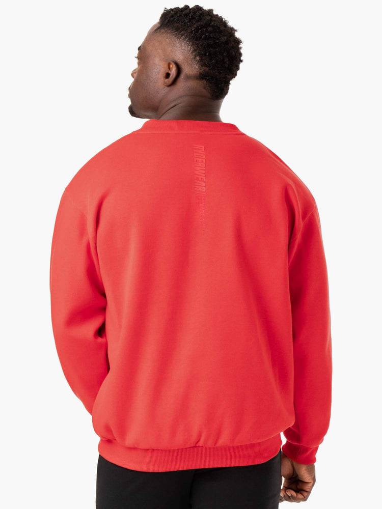 Red Ryderwear Men Sweaters Reset Fleece Crew Neck Men's Sweaters | AU1333PQ