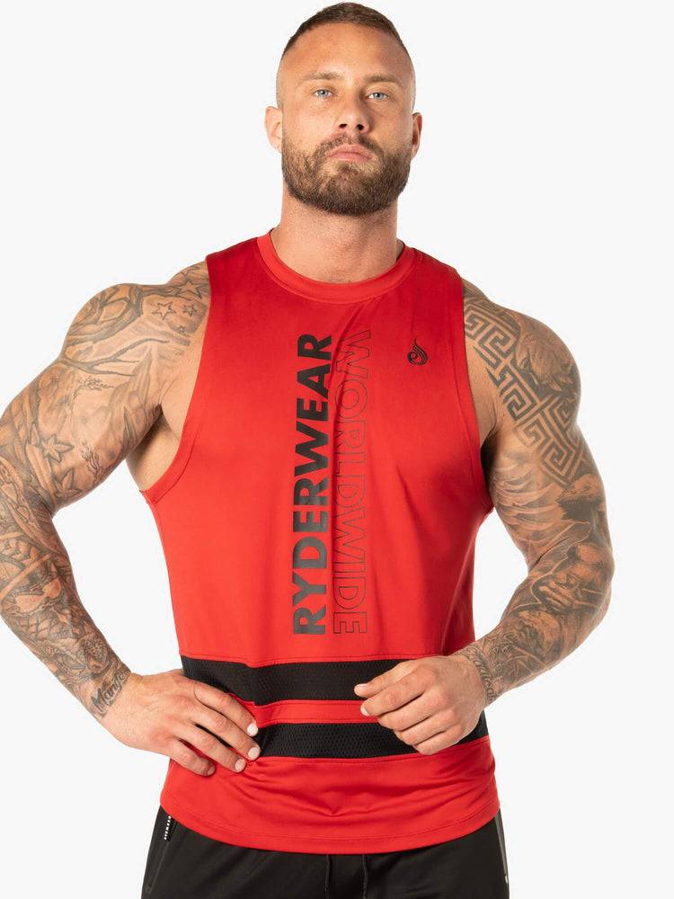 Red Ryderwear Men Tanks Evo Mesh Baller Tank Men's Tanks | AU1096UT