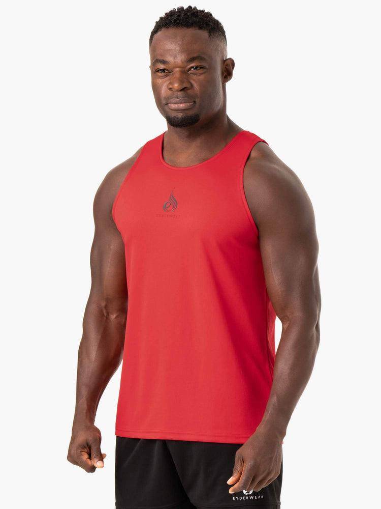 Red Ryderwear Men Tanks Heighten Mesh Regular Tank Men's Tanks | AU1120TV