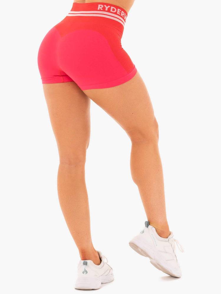 Red Ryderwear Women Shorts Freestyle Seamless High Waisted Women's Shorts | AU1983PQ