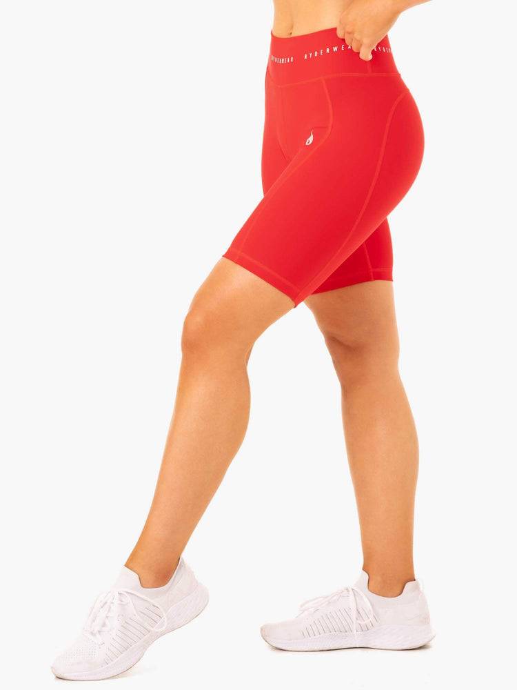 Red Ryderwear Women Shorts Reflex High Waisted Bike Women's Shorts | AU2101BC