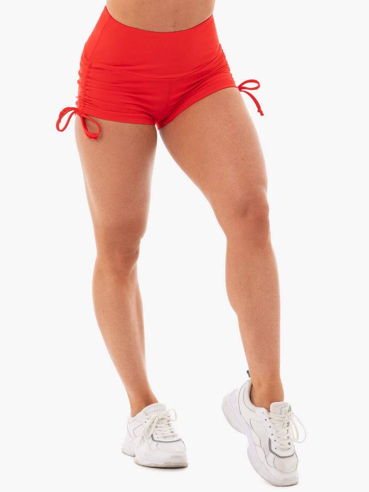 Red Ryderwear Women Shorts Staples Scrunch Bum Tie Up Women's Shorts | AU2033IS