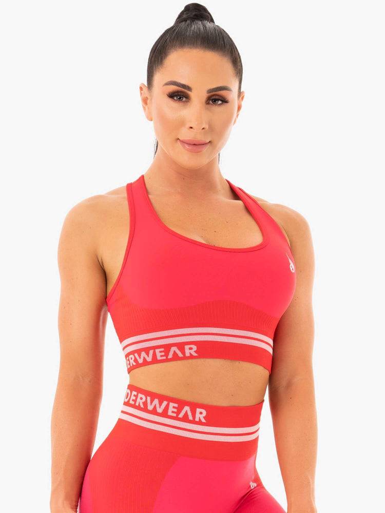 Red Ryderwear Women Sports Bra Freestyle Seamless Longline Women's Sports Bra | AU2544HK