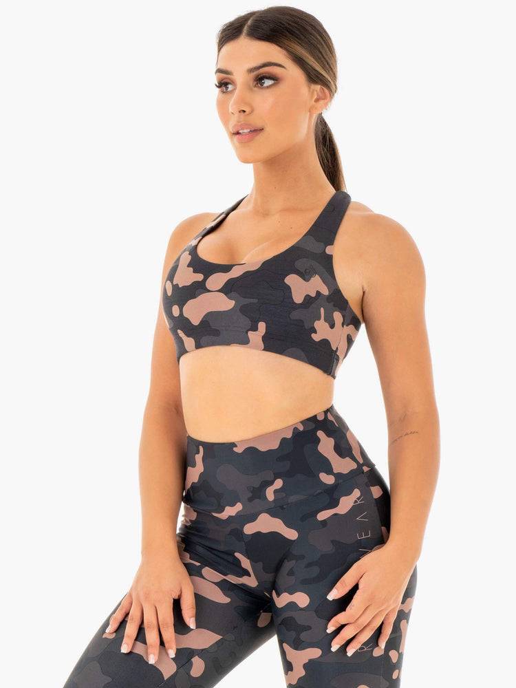 Rose Camo Ryderwear Women Sports Bra Camo Women's Sports Bra | AU2547DN