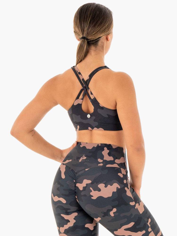 Rose Camo Ryderwear Women Sports Bra Camo Women's Sports Bra | AU2547DN