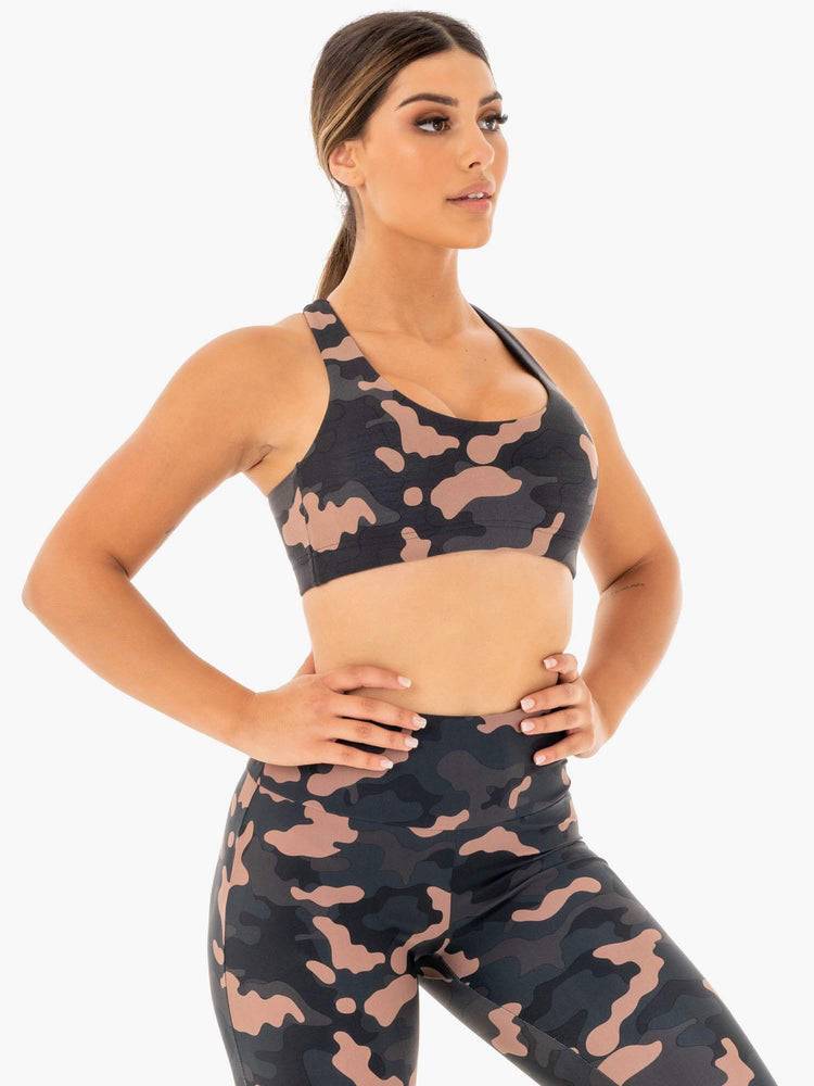 Rose Camo Ryderwear Women Sports Bra Camo Women's Sports Bra | AU2547DN