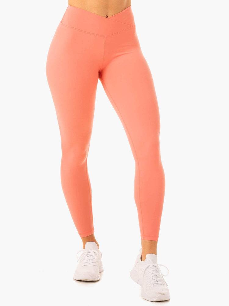 Rose Pink Ryderwear Women Leggings Serene Cross Over Scrunch Women's Leggings | AU1774OR