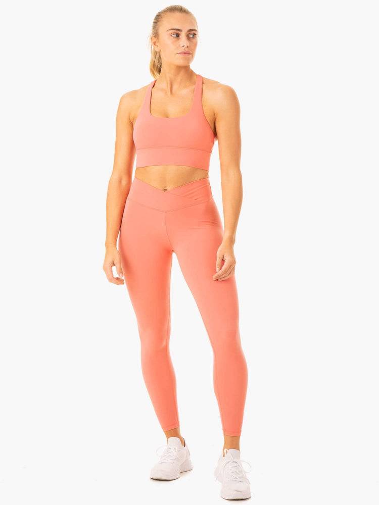 Rose Pink Ryderwear Women Leggings Serene Cross Over Scrunch Women's Leggings | AU1774OR