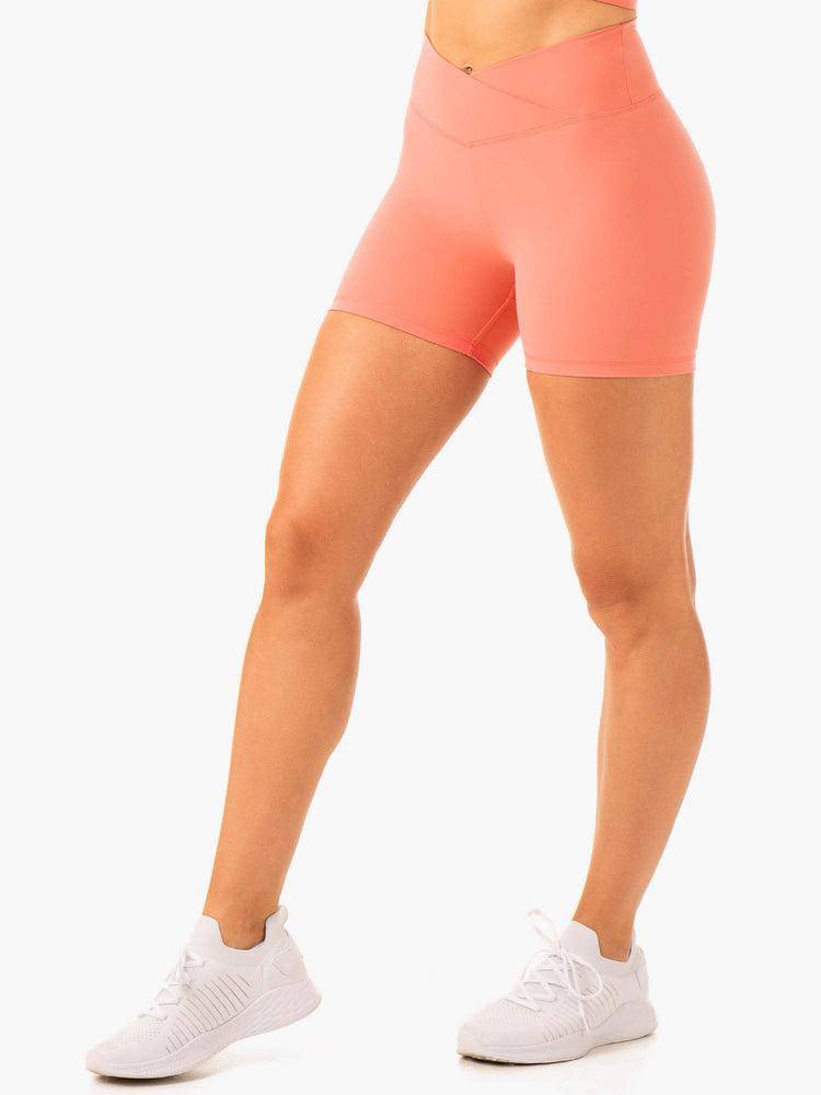 Rose Pink Ryderwear Women Shorts Serene Cross Over Scrunch Women's Shorts | AU2089SO