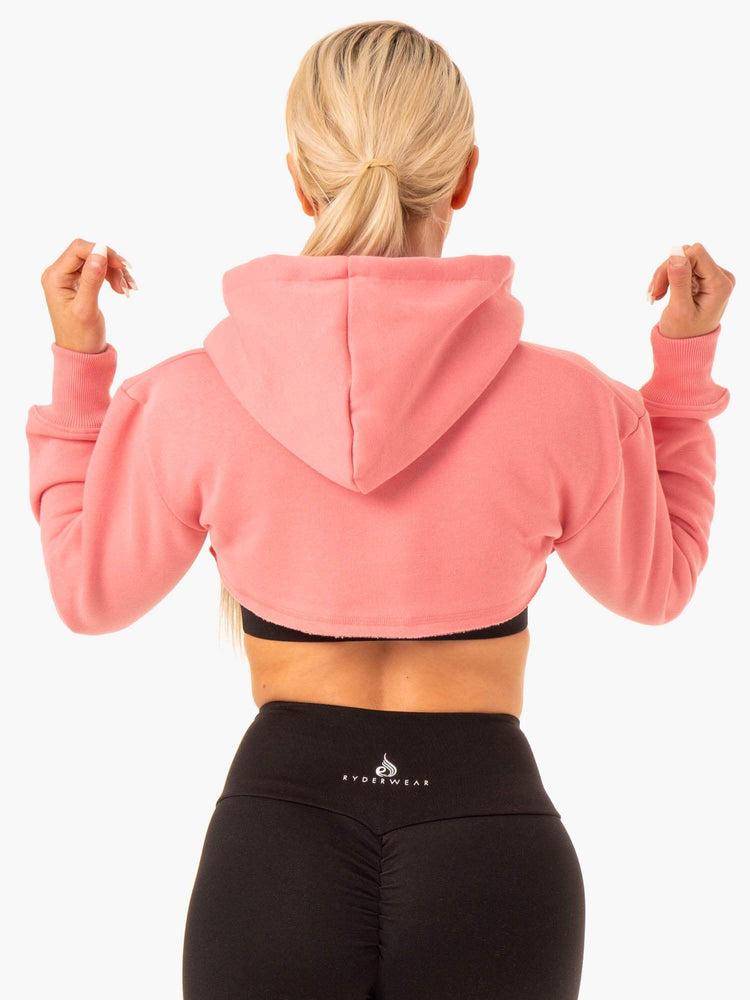 Rose Pink Ryderwear Women Sweaters Staples Super Crop Women's Sweaters | AU2586MA