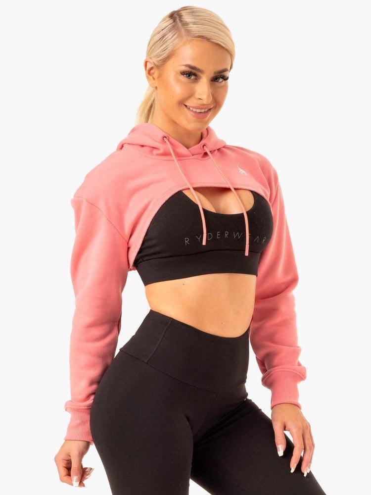 Rose Pink Ryderwear Women Sweaters Staples Super Crop Women's Sweaters | AU2586MA