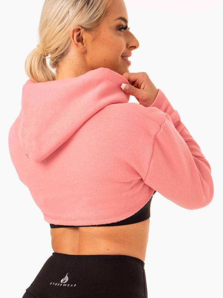 Rose Pink Ryderwear Women Sweaters Staples Super Crop Women's Sweaters | AU2586MA