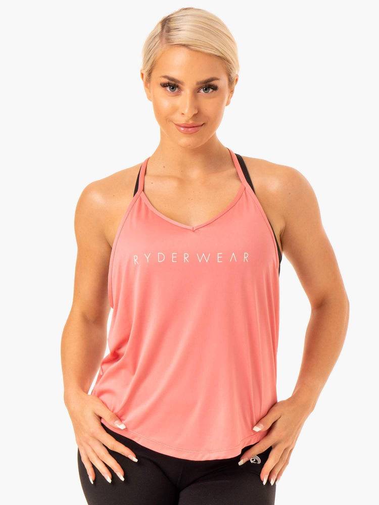 Rose Pink Ryderwear Women Tanks Staples Slinky T-Back Women\'s Tanks | AU2944VD